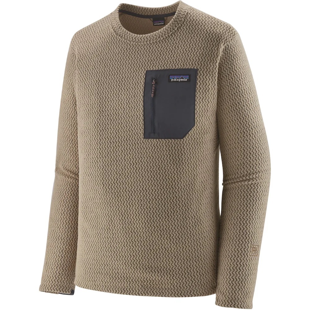 Patagonia Men's Fleece Pullover Air 1 Crew Oar Tan M